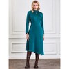 Hobemty Women's Fall Mock Neck A-line Elegant Long Sleeve Satin Dress - 2 of 4