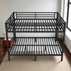 Metal Queen over Queen Bunk Bed with Ladders and Guardrails, Heavy Duty Space-Saving Frame with 20 Slats, No Box Spring Needed for Teens Adults - 2 of 4