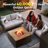 BDELITE Outdoor Fire Pit Table with 40,000 BTU, Propane Fire Pit with WindShield, Glass Stones, Rain Cover-35*35*10 Inch - 4 of 4