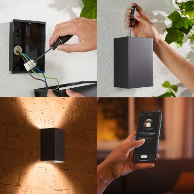 White Dimmable LED Outdoor Wall Light with Voice Control