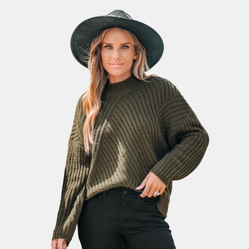 Hunter green turtleneck clearance sweater