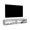 Vynxaria Modern 59" Floating TV Stand in White with Two Open Shelves and Cable Management for TVs up to 65" - 3 of 4
