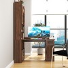 L Shaped Computer Desk with Hutch and Cabinets featuring Melamine Surface for Home Office Corner Workspace 55in -3irtyhousy - 2 of 4