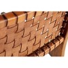 Olivia & May Set of 2 Contemporary Leather and Teak Dining Chairs Brown: No Assembly, Spot Clean, Armless Design - 3 of 4