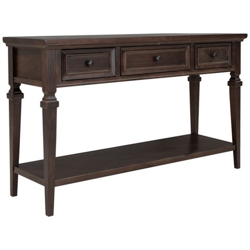 Classic Retro Style Console Table With Three Top Drawers And Open Style ...