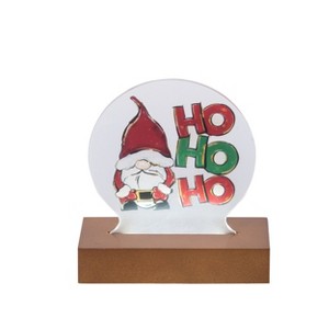 Season's Designs Christmas Gnome 6" Led Acrylic Sign W/ On/Off B/O, Timer - 1 of 1