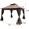 11x11 Foot Pop Up Canopy Gazebo, 2-Tier Soft Top Event Tent with 4 Sandbags, Portable Outdoor Shelter for Patio, Backyard, Camping - 2 of 4