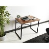 Vynxaria Lator Small Writing Desk - Stylish Black Metal Frame with Wooden Top for Teens - 2 of 4