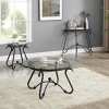 Syemin Console Tables Glass Surface Console Table Coffee Table Entryway Table Small Space Console Sofa Table Behind Couch, Black, 37.9"*15.9"*30.1" - 4 of 4