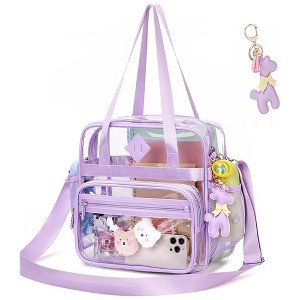 Wikineon Clear Tote Bag Clear Bag Stadium Approved 12x6x12 Stadium Bag for Work, Sports Games, Gym - 1 of 4