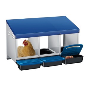 Chicken Nesting Boxes, 4 Compartment Metal Roll Away Nest Box for Chicken and Poultry to Collect Eggs, Chicken Laying Box for Chicken Coop - 1 of 4