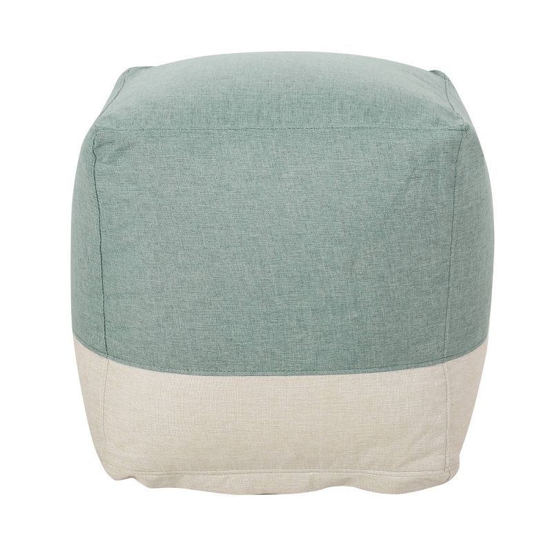 Tattnall Contemporary Two-Tone Fabric Cube Pouf - Christopher Knight Home, 4 of 10
