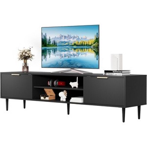 TV Stands for Living Room, for 75 Inch TVs, Entertainment Center with 2 Large Storage Cabinets, Adjustable Hinges, Wood TV Stand, Media Console Table - 1 of 4