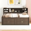 NicBex Full Size Wood Daybed with 2 Bedside Cabinets,Upper Shelves and 4 Drawers for Bedroom,Living Room,Apartment - 2 of 4