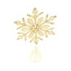 SEVOBAL Tree Ornaments 4-Piece Set Golden Beaded Tree Topper, Elegant Christmas Tree Finial with Dazzling Snowflake Details, Gold, 8"*3"*12" - 2 of 4