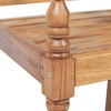 vidaXL Patio Bench Brown, White Fine sanded teak hardwood, Fabric Large - 4 of 4