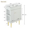 TiramisuBest Modern White Bathroom Vanity with Ceramic Sink & Smart Storage Cabinet - 3 of 4