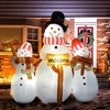 Outsunny 6.1' Christmas Inflatables Three Snowmen with Sign Each, Blow-Up Outdoor Christmas Decorations with LED Lights for Garden Party - 3 of 4