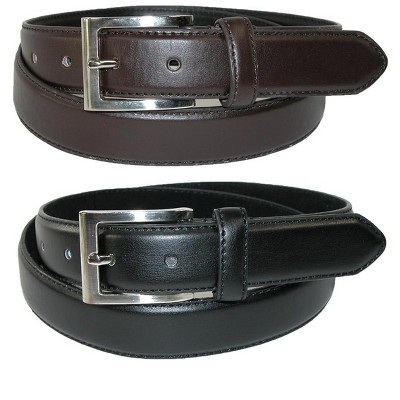 Reversible Belt Clamp-on Buckle Genuine Leather Dress Belt 1-1/8