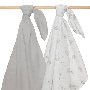 Living Textiles Baby Organic Muslin Blanket Set - Dandelion - 2pk - 1 of 4