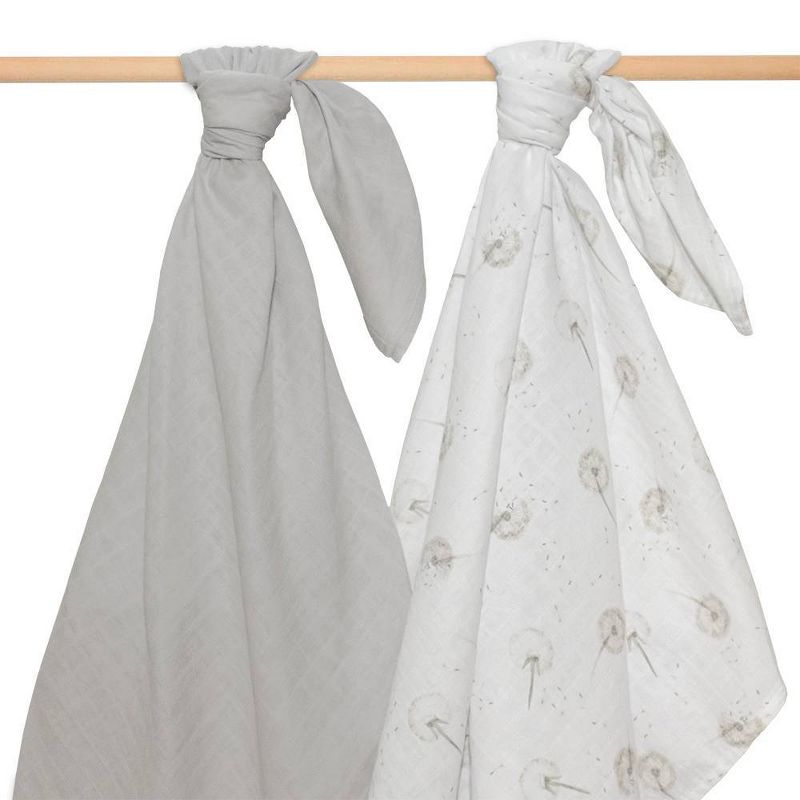 Living Textiles Baby Organic Muslin Blanket Set - Dandelion - 2pk, 1 of 5