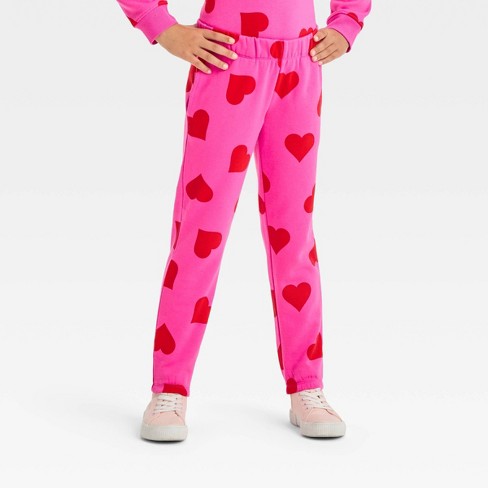 Kids' 'heart' Fleece Pants - Cat & Jack™ Pink Xs : Target