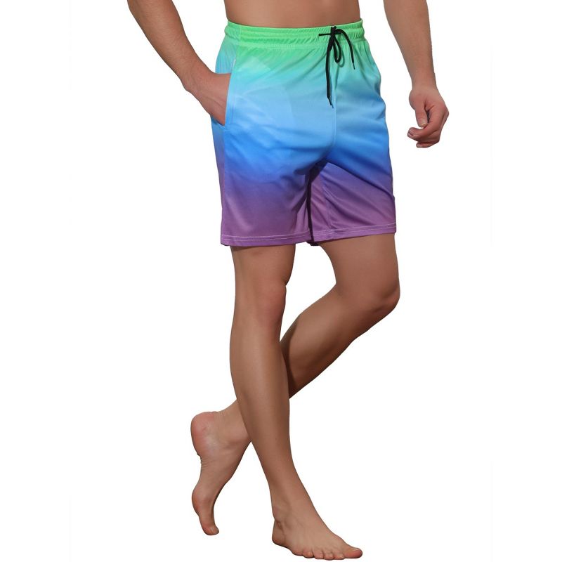 Lars Amadeus Men's Contrast Color Summer Beach Colorful Swimwear Shorts, 4 of 6