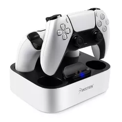 Insten Charging Station for PS5 Controller, Dual USB-C Charger & Dock for Sony PlayStation 5, Gaming Accessories, White