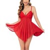 Avidlove Women Lingerie Lace Babydoll V Neck Sexy Sleepwear Strap Chemise - 4 of 4