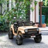 Qaba 12V Ride On Truck, Battery Powered Kids Electric Car with Spring Suspension, Remote, 3 Speeds, LED Headlights, Horn, USB Music - 2 of 4