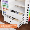 Craft Storage Cabinet & Cart, 2 Drawers, 24 Vinyl Roll Holder, Organizer Station for Accessories, White - 3 of 4