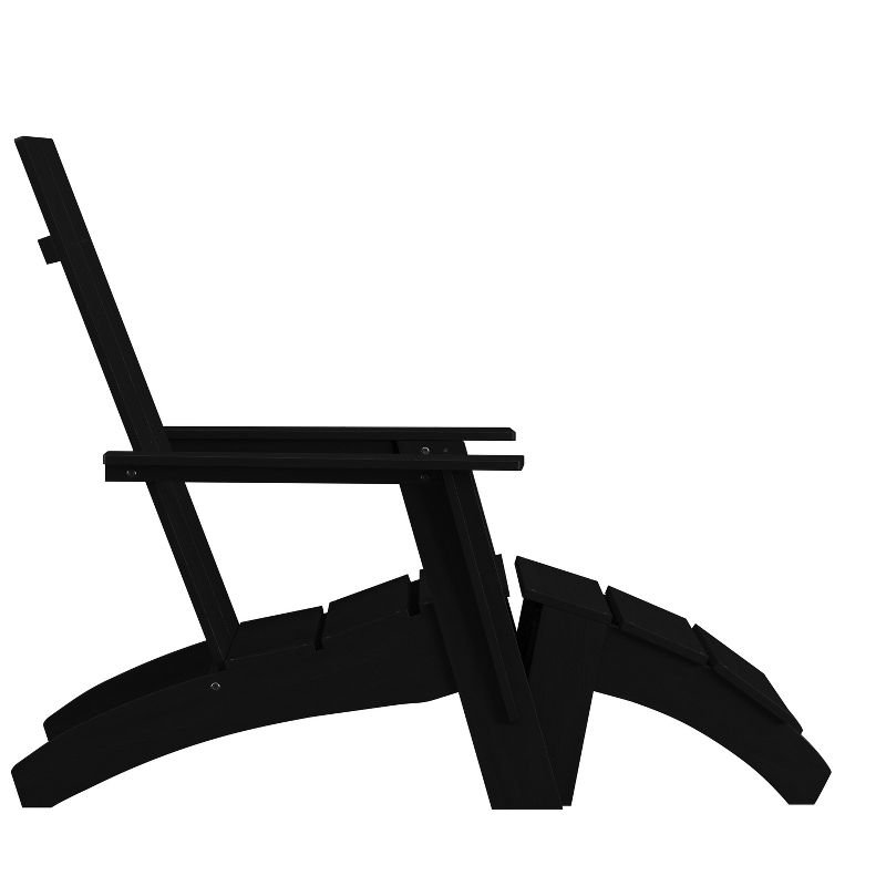 Merrick Lane Adirondack Modern Slatted Back Patio Chair With Accompanying Foot Ottoman, 4 of 18