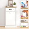 10 Gallon Single Trash Cabinet Tilt Out - White Freestanding Garbage Bin Storage for Kitchen, Dining Room, Living Room - 3 of 4