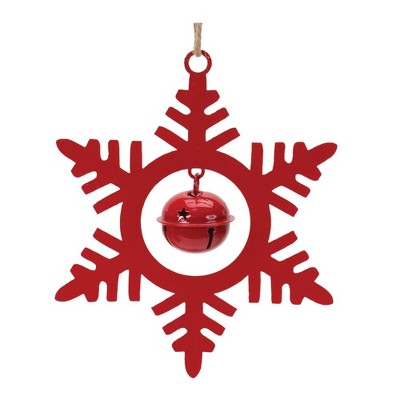 Melrose Metal Snowflake with Bell Ornament (Set of 12)