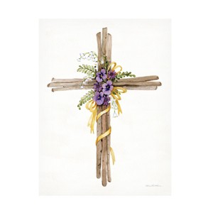 Trademark Fine Art -Kathleen Parr Mckenna 'Easter Blessing Cross I' Canvas Art - 1 of 4
