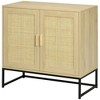 HOMCOM Accent Cabinet, Sideboard Buffet Cabinet with Rattan Doors, Adjustable Shelf and Metal Base, Boho Storage Cabinet, Natural - image 4 of 4