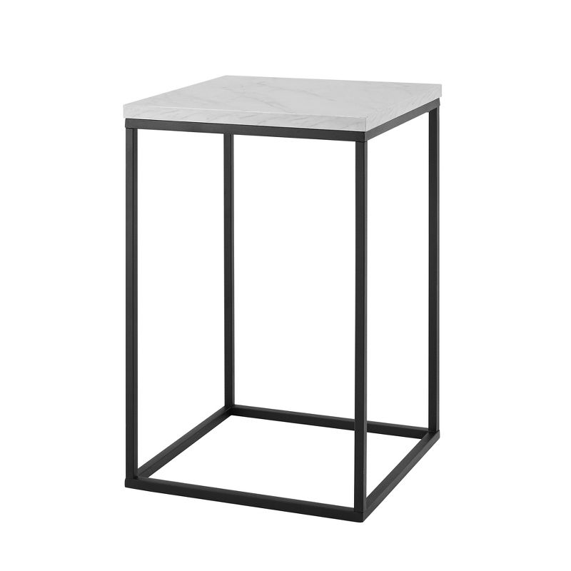 Owen Urban Open Box Frame Side Table Faux White Marble - Saracina Home, 1 of 13