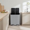 TackView 16 gal/60 L Kitchen Trash Can, Stainless Steel Dual Garbage Can with Soft-Close Lid, Removable Inner Wastebasket - 2 of 4
