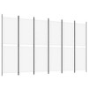 vidaXL White 6-Panel Room Divider - Versatile Fabric and Iron Privacy Screen, Foldable Partition Wall, Sun Block, Easy-to-Store - 2 of 4
