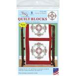 Jack Dempsey Stamped White Quilt Blocks 18"X18" 6/Pkg-Circle Of Roses