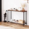 41.3 Inch Narrow Console Table - Industrial Entryway Desk with Storage, 2 Tier Thin Sofa Table for Living Room - 4 of 4
