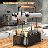 LunaLulinlk Utensil Holder, Picnic Flatware caddy with Handle and Paper Towel Roll Holders, Utensil Cutlery Caddy for Camping, Kitchen(Black) - 3 of 4