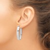 Black Bow Jewelry 6mm Polished 14k White Gold Oval Hoop Earrings, 32mm (1 1/4 Inch) - 3 of 4