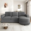 Whisen 84.6" Modern L-shaped Sectional Sofa & Couch with a Curved Chaise Lounge, Side Storage Pockets - 2 of 4