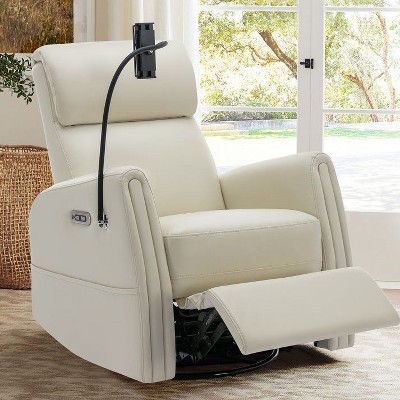 PU Leather Power Rocker Recliner with Phone Holder
