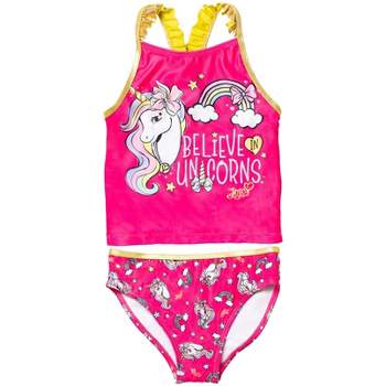 JoJo Siwa Girls Racerback Tankini Top and Bikini Bottom Swim Set Toddler 