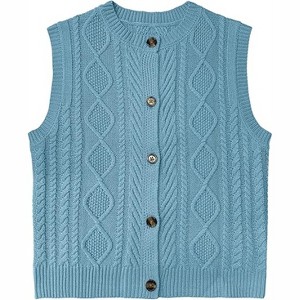 Clearlove Kid Girls Sweater Vest Sleeveless Button Down Knit Cardigan School Uniform Sweater Vest Top - 1 of 4