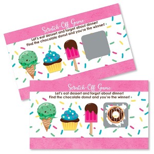 Big Dot of Happiness Sweet Shoppe - Candy and Bakery Birthday Party or Baby Shower Game Scratch Off Cards - 22 Count - 1 of 4