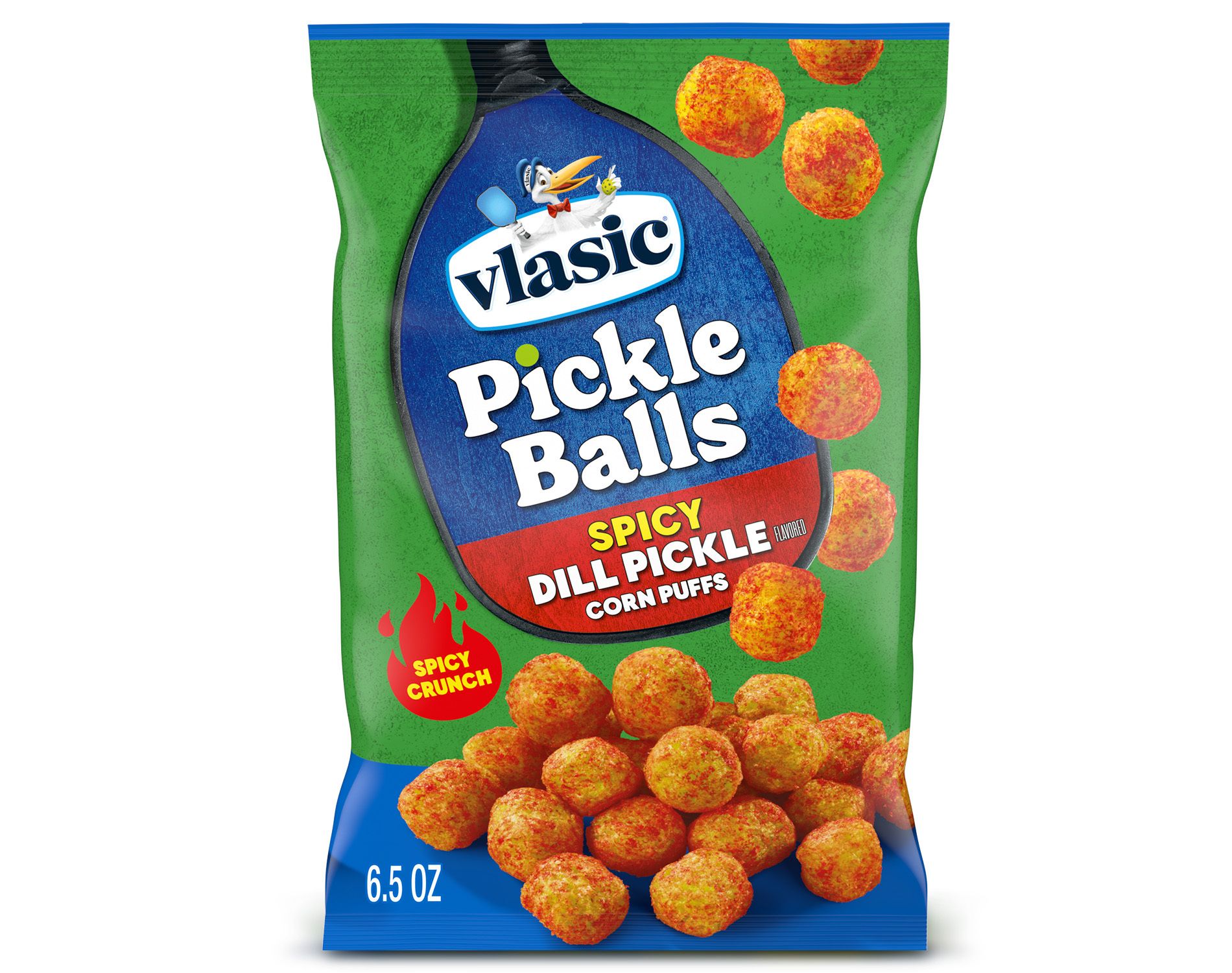 Vlasic Pickle Balls Spicy Dill Pickle Flavored Corn Puffs - 6.5 oz