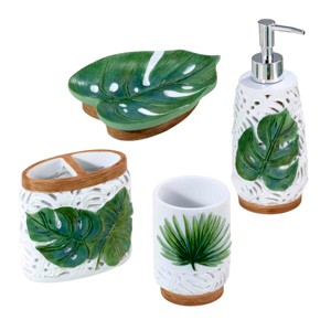 Avanti Viva Palm 4-Piece Bath Accessory Set - 1 of 3